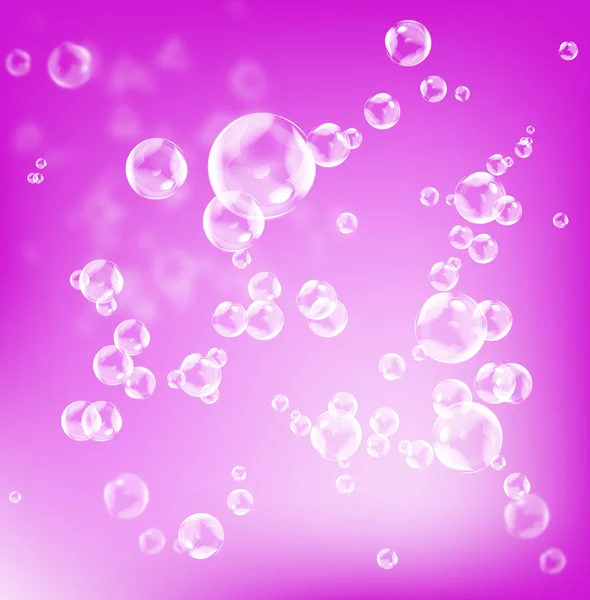 Abstract blurred beautiful pink background with soap bubbles.Vector — Stock Vector