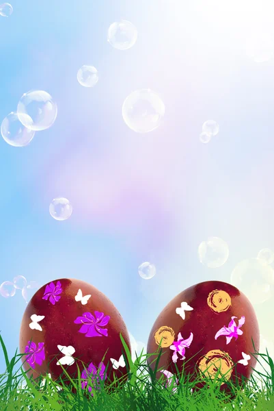 Uova di pasqua.Luce Vacanze di Pasqua — Foto Stock