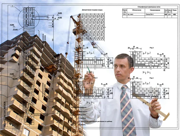 Ingeniería Diseño de edificios.Ingeniero — Foto de Stock