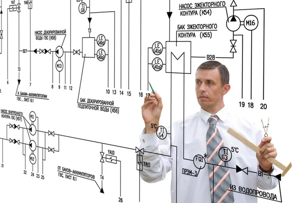 Ingeniería Diseño de edificios.Ingeniero — Foto de Stock