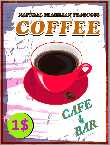 Saboroso cartaz de café delicioso fresco. Ilustração vetorial — Vetor de Stock