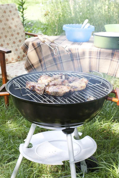 Barbecue in the summer garden — Stock Photo, Image