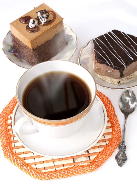 Καφέ και κέικ — Φωτογραφία Αρχείου
