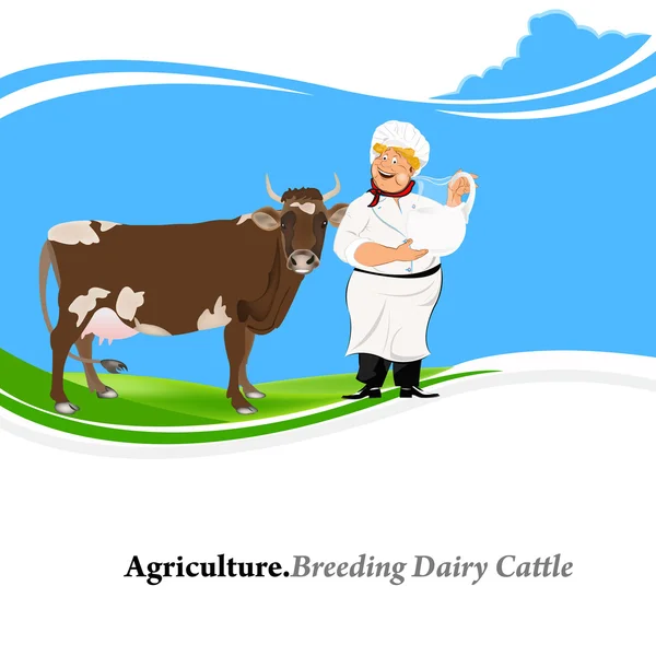 Agriculture.breeding 乳品 cattle.vector 背景 — 图库矢量图片