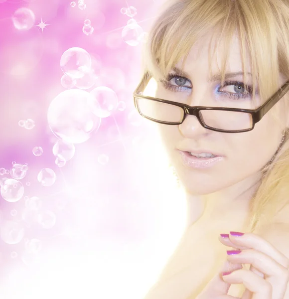 Beautiful girl in glasses. — Stock Photo, Image