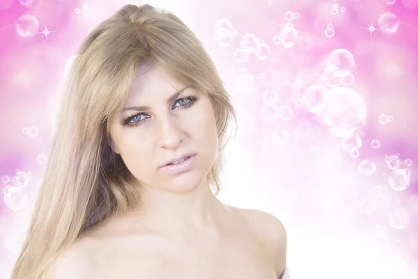 Beautiful Girl With Soap bubbles. — Stock Photo, Image