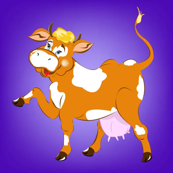 Una vaca lechera alegre Vector — Vector de stock