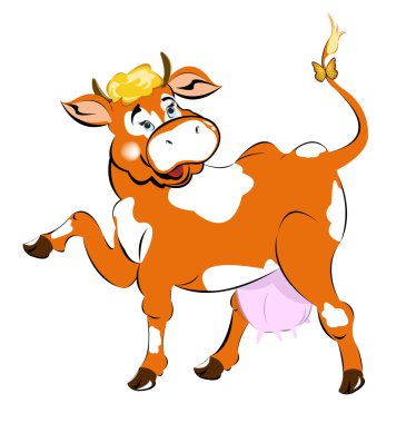 neşeli cow.sticker süt ürünleri