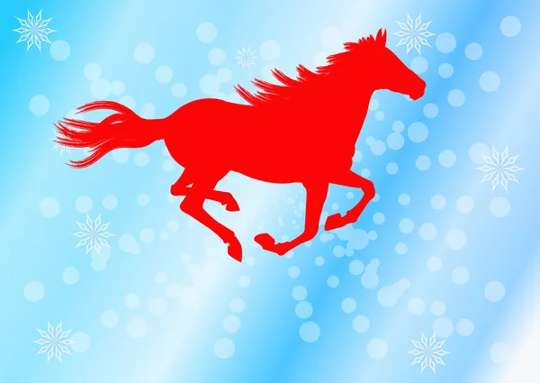 Nowy rok horse.festive kartki świąteczne — Zdjęcie stockowe