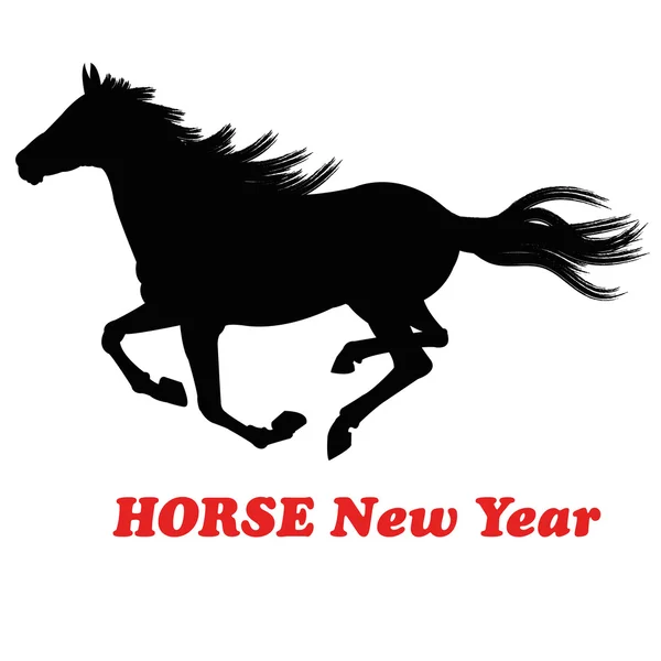 Nový rok horse.festive vánoční přání — Stock fotografie