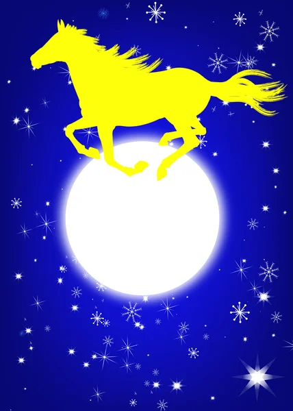 Nowy rok horse.festive kartki świąteczne — Zdjęcie stockowe