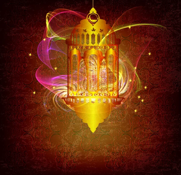 Arabic Lamp with on shiny abstract night background for Ramadan Kareem — Stock Photo, Image