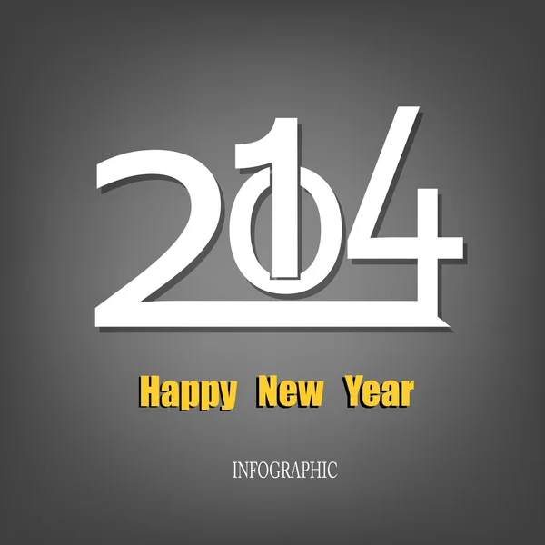 Feliz año nuevo creativo 2014.Infographic Calendarios Vector — Archivo Imágenes Vectoriales