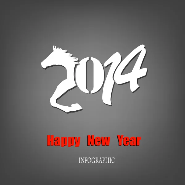 Creative Happy New Year 2014.Calendario infografico Vettore — Vettoriale Stock