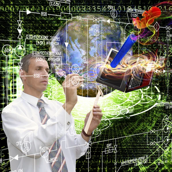 Klonen computers people.science genetic.ecological bio-technologie — Stockfoto