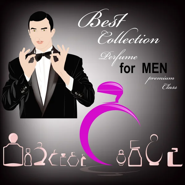Parfum pour Homme premium class.Illustration graphique abstraite.Vecteur — Image vectorielle
