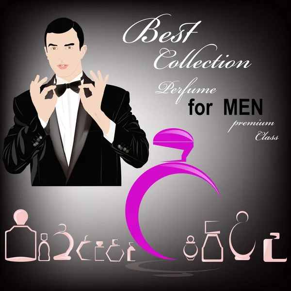 Perfume para homens premium class.Abstract ilustração gráfica.Vector —  Vetores de Stock