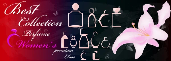 Clase premium de perfume femenino.Ilustración gráfica abstracta.Vector — Archivo Imágenes Vectoriales