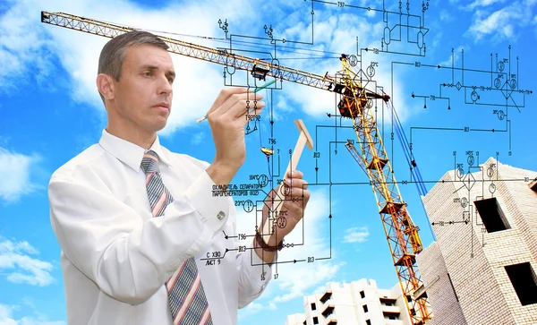 Engenharia de construção designing.Profession Engenheiro — Fotografia de Stock