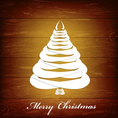Kağıt Noel yeşil ağaç eve template.vector soyut