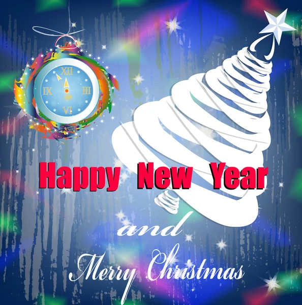 Carte créative Nouvel An. Réveillon de Noël. Illustration vectorielle — Image vectorielle