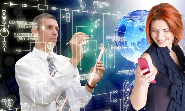 Internet Connect technologies.Creation — Stock Photo, Image