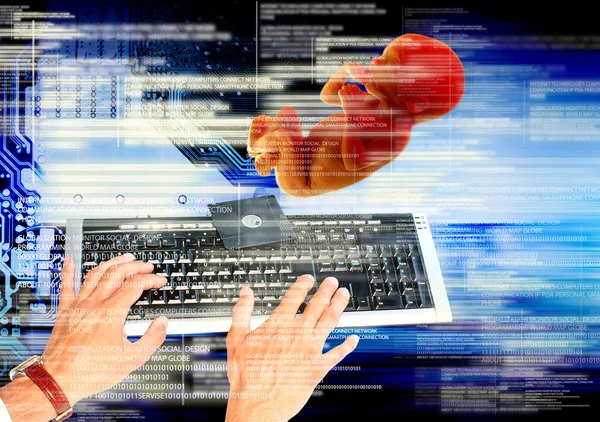 Programming computers cloning people future — Stock Photo, Image
