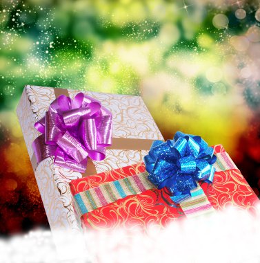 Yeni yıl holiday.christmas.gift kutulara bir kar