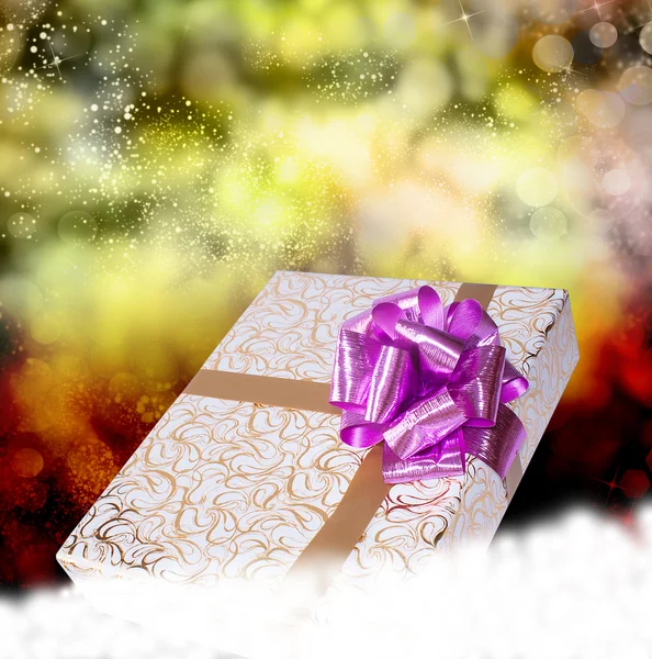 New Year Holiday.Christmas.Gift boxes on a snow — Stock Photo, Image