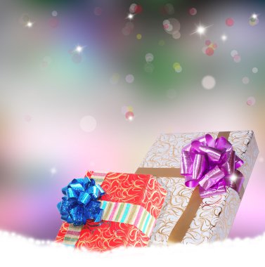 Yeni yıl holiday.christmas.gift kutulara bir kar