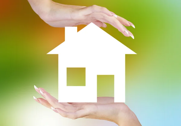 Hands holding a paper Home — Stock Photo, Image