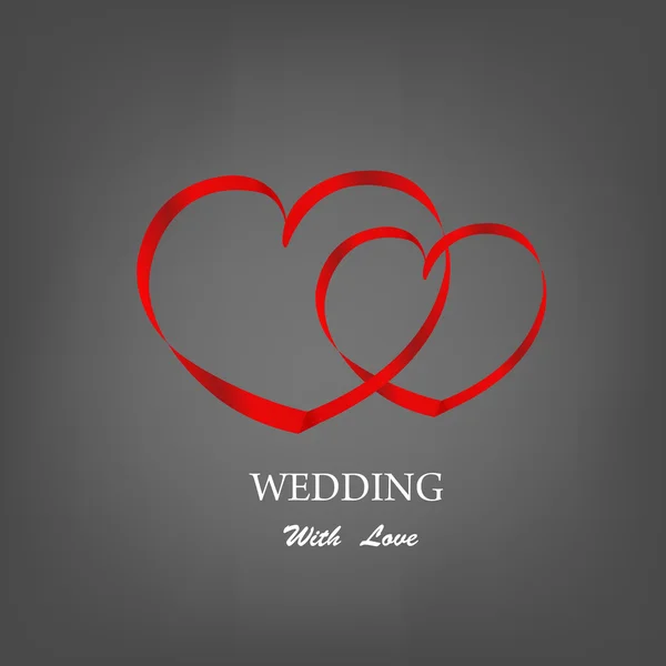心臓ループ リボン抽象 logo.wedding 日コンセプト — ストックベクタ