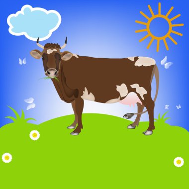 süt cow.sticker süt product.vector.