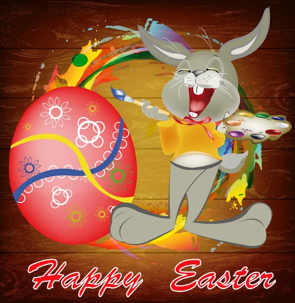 Tavşan ve Paskalya egg.holiday. mutlu easter.vector — Stok Vektör