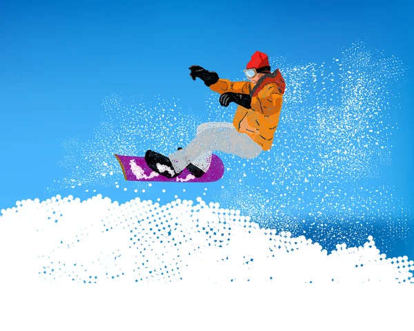 Snowboard.mountain Extreme skiing.vector — Vetor de Stock