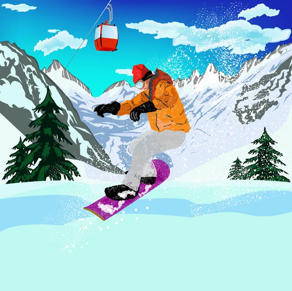 Freestyle Skiing.Mountain skidåkning. Extrem Skiing.Winter Sport — Stockfoto