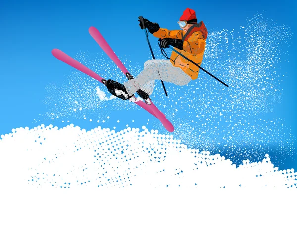 Freestyle skiing.mountain skiing.extreme skiing.winter sportu — Zdjęcie stockowe