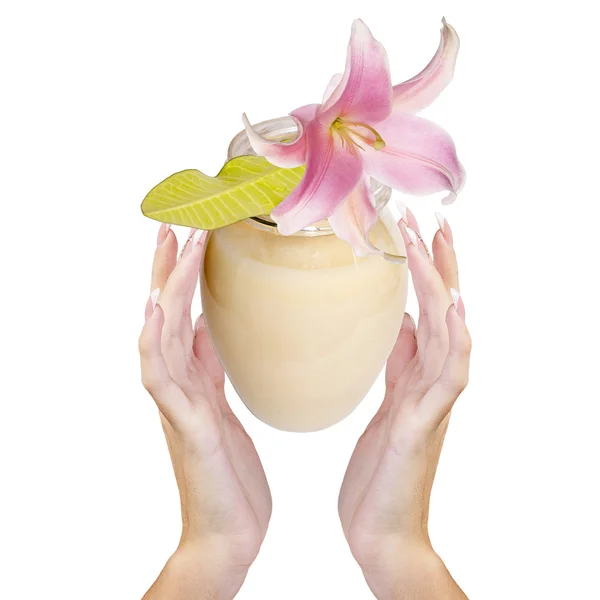 Natuurlijke crème voor huidverzorging female.spa — Stockfoto