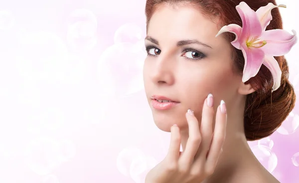 Schönheit Mädchenporträt. schöner Wellnessbereich woman.spa Salon — Stockfoto