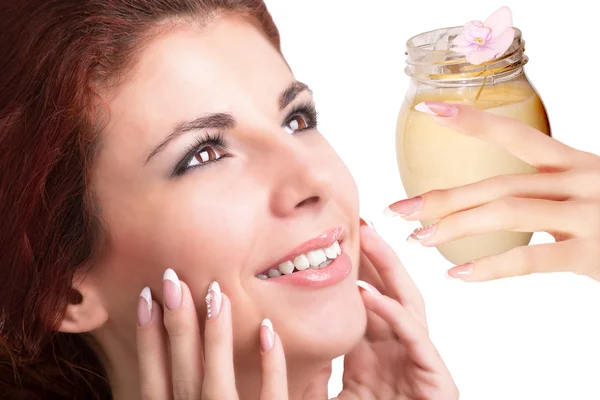 Skin Care Face.Beautiful Spa Portrait Young Woman.Spa Salon.Hygiene Skin Face — Stock Photo, Image