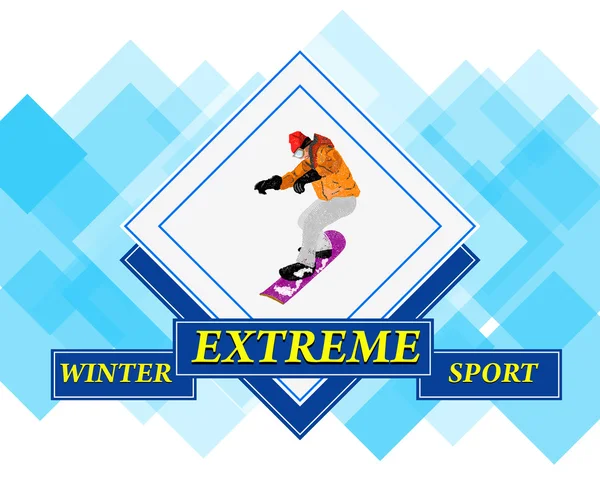 Snowboarding.Adventure zimní sport.extreme skiing.vector — Stockový vektor