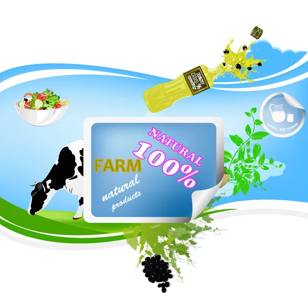 Taze doğal çiftlik products.agriculture.vector — Stok Vektör