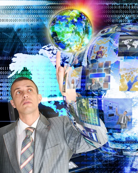 Businessman and Internet technology — Stock Photo, Image