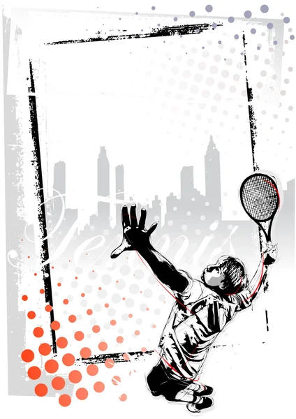 Afiche de tenis — Archivo Imágenes Vectoriales