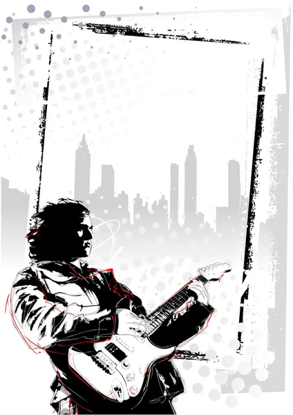 Poster chitarist 1 — Vector de stoc