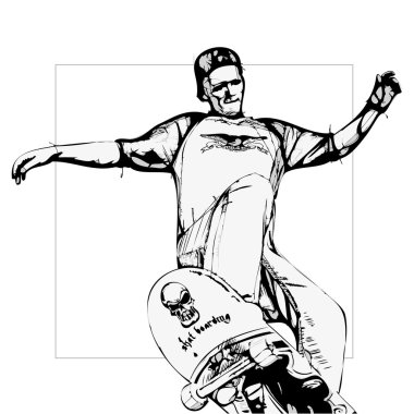 Jumping skateboarder