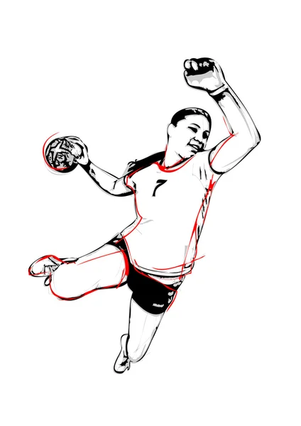 Handbalspeler — Stockvector