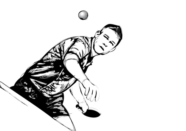 Jugador de ping pong — Vector de stock