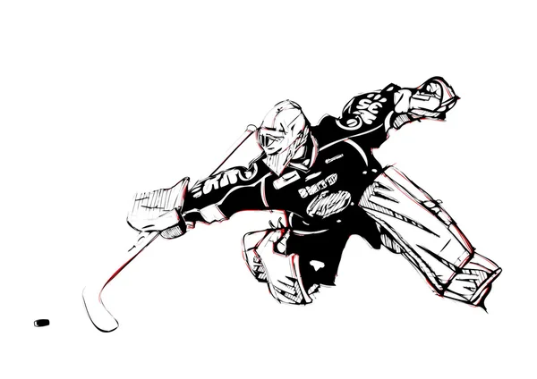 Gardien de but de hockey sur glace — Image vectorielle