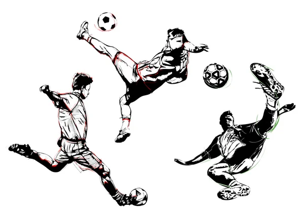 Футбольное трио — стоковый вектор